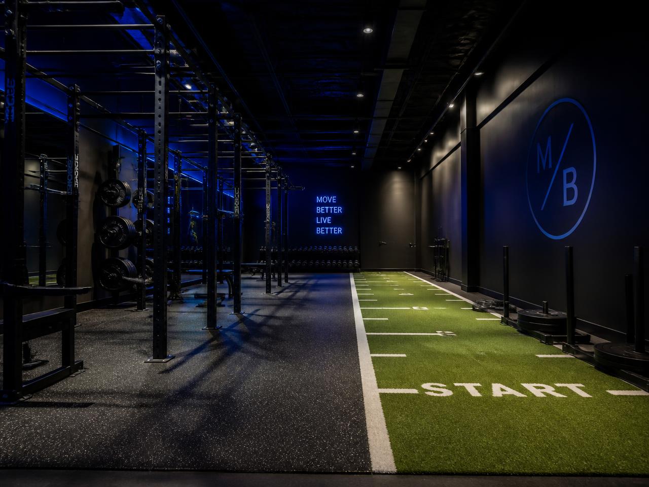 Boutique studio with functional rig and turf sprint lane